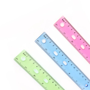 Regla Transparente Ecológica para Oficina, 3 Colores, Herramientas de Medición, Juego de Reglas Rectas de Plástico de 12 Pulgadas para Promoción - Product Image 3