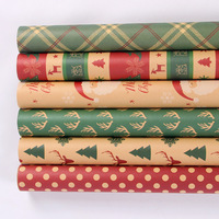 Papier d'emballage élégant pour cadeaux de Noël, motif Père Noël, feuilles de 70*50cm pour décorer les boîtes cadeaux, papier artisanal 80GSM