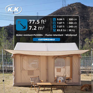 Kawagebo Kamp (KK) 10' X 8' Gonflable 7.2 ㎡   Tente de camping gonflable en tissu Oxford pour 1 à 4 personnes, tente de glamping - Product Image 1