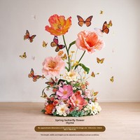 Arrangements floraux artificiels géants de roses cascade décorées de papillons en soie pour la décoration de mariage et les accessoires de cérémonie