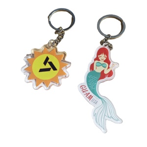 Customizable Double-Sided Printed Acrylic Pendant Keychain <b>Rainbow</b> Style Plastic Material - Product Image 1
