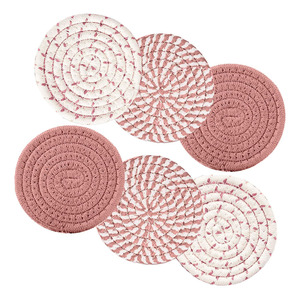 Juego de Posavasos Minimalistas de Algodón Tejido a Mano para Decoración de Sala de Estar, Protección de Mesa, Posavasos Tejidos para Tazas y Mesa de Café - Product Image 1