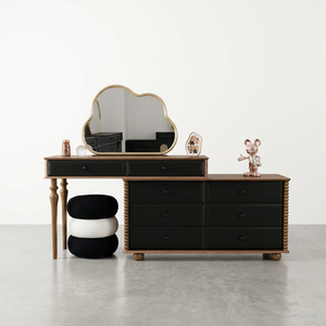 Modern Makeup <b>Vanity</b> <b>Table</b> with Lighted <b>Mirror</b> and Storage Drawers for Bedroom Furniture - Product Image 4