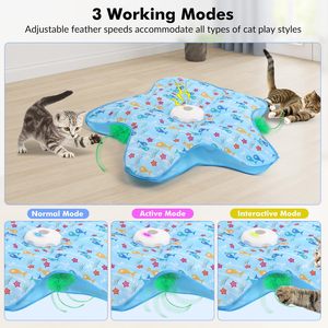 Juguetes Interactivos para Gatos ZMaker Hide and Seek, Juguete Interactivo Recargable para Cazar Gatos, Juguete para Gatos Activado por Tacto con Plumas Móviles - Product Image 3