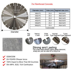 Soudé au laser 14 ''pouces 350 mm disque de coupe de béton lame de scie diamantée pour la coupe de béton armé - Product Image 3