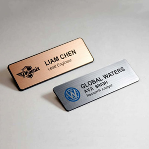 Placa de Identificación Magnética Personalizable <span class=keywords><strong>con</strong></span> Logotipo, de Aluminio, Reutilizable, para Empleados, <span class=keywords><strong>con</strong></span> Imán - Product Image 1
