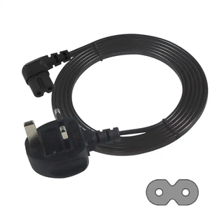 KUNCAN Right Angled IEC320 C7 to BS 1363 Power <b>Cords</b> 2 Pin Replacement UK <b>Extension</b> Cable Reel <b>Cord</b> 240v - Product Image 1