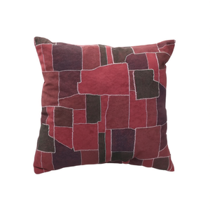 Coussin en daim synthétique Antelina, rouge bordeaux, 45*45, imprimé, pour sièges et décoration - Product Image 1