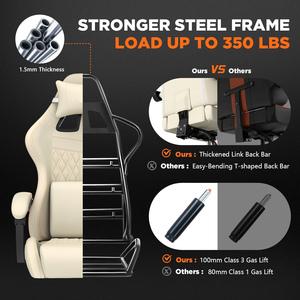 <span class=keywords><strong>Silla</strong></span> Gamer Ergonómica Reclinable Personalizada Anji, Económica, con Muestra Gratis, <span class=keywords><strong>Silla</strong></span> para Videojuegos con Altavoces y Masaje, Blanca - Product Image 2