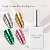 Poudre Magique Effet Miroir Top Coat Gel Vernis Chrome Scellant pour Ongles Sans Essuyage Super Brillant Gel UV LED OEM ODM