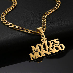 Collar Personalizado de Hip Hop con Nombre en Inglés, Acero Inoxidable, Chapado en Oro de 18k, Colgante de Letra Desmontable para Hombre, Collar NK - Product Image 4