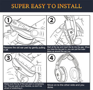 Coussinets d'oreille de remplacement pour casque <span class=keywords><strong>Bose</strong></span> Aviation X A20/A10, coussinets d'oreille avec mousse d'isolation sonore haute densité-A20 CG Noir - Product Image 5