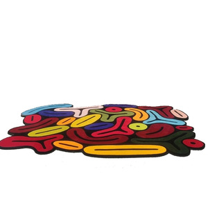 <span class=keywords><strong>Tappeto</strong></span> Moderno Irregolare Colorato in Lana Importata <span class=keywords><strong>per</strong></span> Soggiorno, <span class=keywords><strong>Divano</strong></span>, Camera da Letto, Studio, Fatto a Mano, da Comodino - Product Image 5