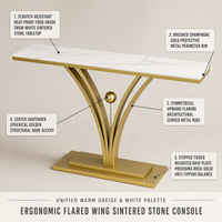 Table console moderne et luxueuse murale en bois et en métal style panneau d'armoire meubles de maison pour le salon