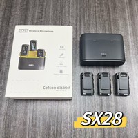 Microphone cravate sans fil professionnel SX28 avec batterie intégrée, USB Type-C, radio 2.4G, réduction de bruit et conception magnétique