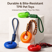 Jouet à mâcher interactif pour chien en forme de beignet de luxe, personnalisé, avec anneau en TPR à picots, pour le nettoyage des dents et l'entraînement