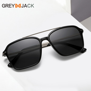Lunettes de soleil polarisées unisexe style européen et américain, monture en métal TR, protection UV400, grande monture noire, vente chaude transfrontalière - Product Image 2