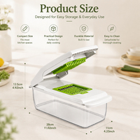 18-in-1 multifunctionele groentehakker, -snijder, -dicer, mandoline-snijder met opvangbak, voor uien, aardappelen en andere voedselbereiding in de keuken