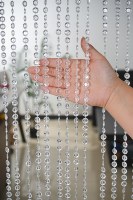 Rideau de perles de cristal transparent à facettes diamantées, séparateur de porte, écran de fenêtre scintillant, décoration pour mariage, fête, hôtel, entrée, à suspendre