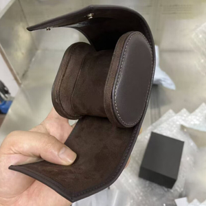 Wholesale Custom Logo Luxury Handmade Leather Watch <b>Box</b> Embossed Design-Durable Protective Removable Pillow Watch <b>Roll</b> Organizer - Product Image 4