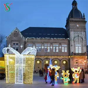 Commercial Light UP Giant 3D Gift Box Rope Light Motif Light for Christmas