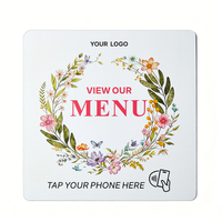 Menu NFC en PVC avec design personnalisé et code QR, plaque Google pour restaurant, autocollant programmable Tiktok/Ins/Facebook/Tripadvisor