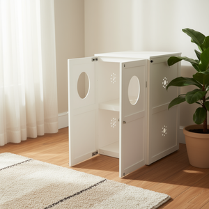 Casa para Gatos de 2 Pisos, 53 x 90 x 58 cm, Mueble Blanco para Mascotas - Product Image 3