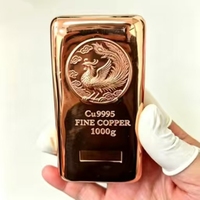 Barre de cuivre coulée empilable de qualité supérieure, 1 kg par pièce, lingot de cuivre pur, barre de cuivre de qualité investissement
