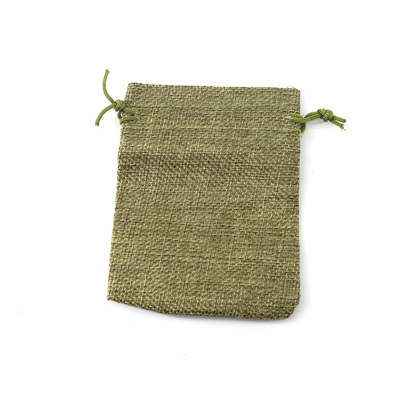 Army green-burlap bag-17x23cm