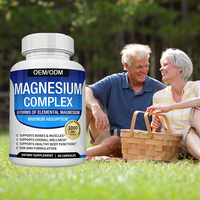 Capsules de complexe de magnésium OEM, complément de vitamines et de minéraux pour adultes et adolescents, favorise un sommeil réparateur, des os et des muscles plus forts