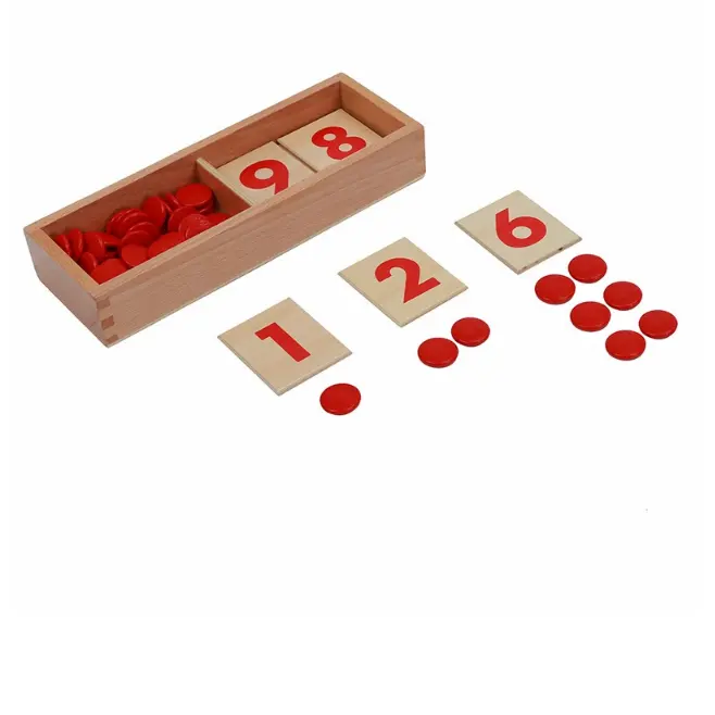 School teaching wooden montessori mathematics arithmetic learning tools Cards & Counters