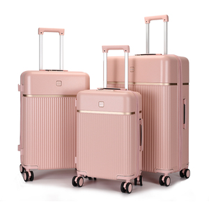 Sample OEM/ODM Discount PC Travel Bags Double Zipper High Quality Travel <b>Suitcase</b> 20 24 28 Inch Women PC Luggage Set - Product Image 2