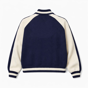 Veste zippée en tricot ample pour homme, sur mesure OEM ODM, logo brodé, tricot en coton, jersey de <span class=keywords><strong>baseball</strong></span>, cardigan en tricot - Product Image 3