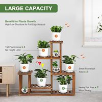Support de plantes multi-niveaux en bambou pour plantes multiples, pour intérieur et extérieur, de la marque BH Corner High Low Flower Rack Stand