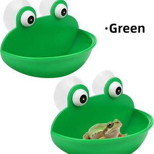 Ciotola di alimentazione in plastica antiscivolo con decorazione in stile rana verde acquatico piattaforma di riposo per anfibi - Product Image 6