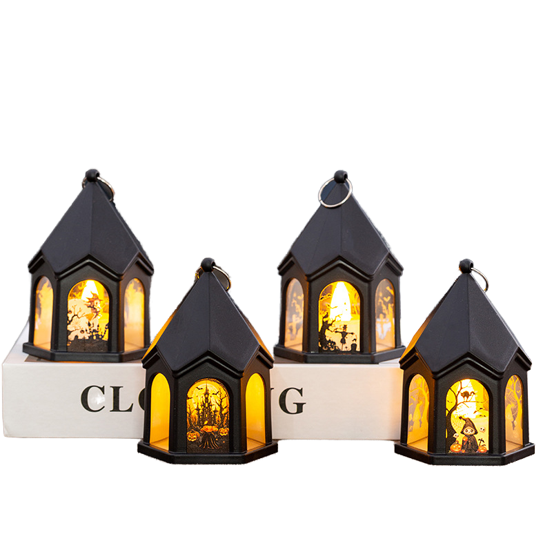 Small Vintage Castle Led Lights Plastic Material Reusable Hot Selling Halloween Party Decorations Factory Price Security Lantern