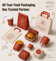 Sacs et boîtes de livraison personnalisés en papier anti-graisse avec impression de lettres rétro pour packs alimentaires, sacs à main et supports pour hamburgers, frites et snacks