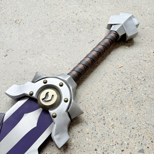 World <span class=keywords><strong>of</strong></span> <span class=keywords><strong>Warcraft</strong></span> <span class=keywords><strong>WOW</strong></span> Naxxramas Armageddon juguetes espada Cosplay 119cm 4,5 kg con placa de pared de madera - Product Image 3