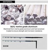 Canne à pêche en gros Canne à pêche à bout Canne à pêche à la traîne Réglage Canne à pêche à bout courbé Manche en aluminium