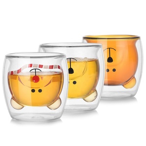 Atacado Bonito Animal Forma Copo De Leite De Vidro Anti-queimadura Caneca De Café Copo De Vidro Espessado - Product Image 6