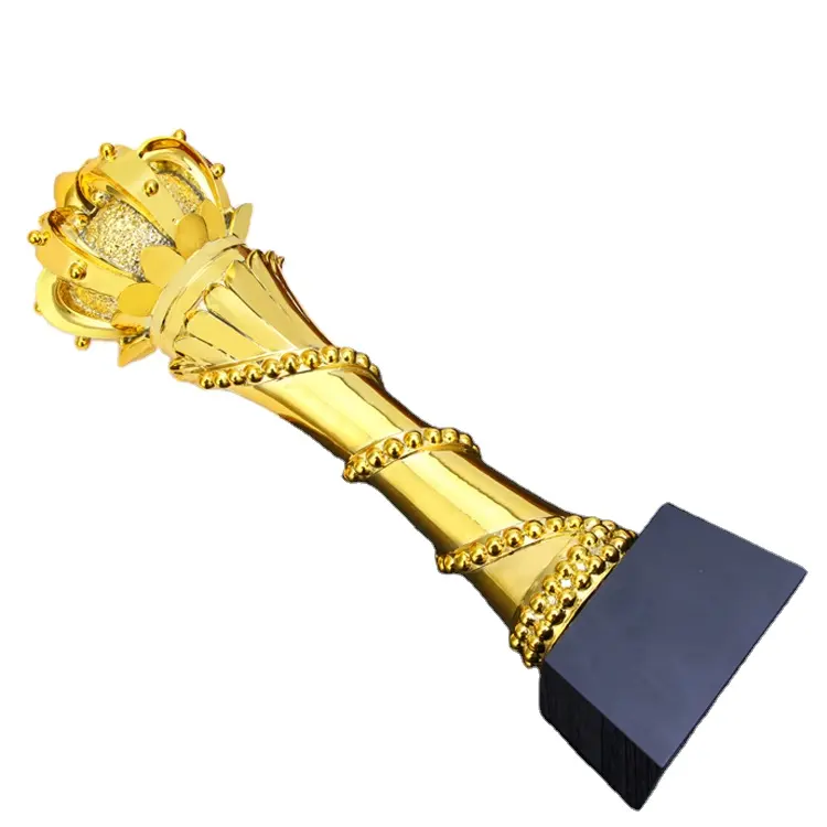 Premio del trofeo di cristallo di forma della corona del premio del metallo dell'oro di alta qualità OEM / ODM