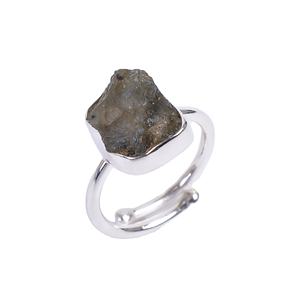 ปรับลาบราดอไรต์ดิบแหวนพลอยสำหรับสาว925เงินสเตอร์ลิงเครื่องประดับขายส่งชัยปุระแฮนด์เมดแหวนเงินปรับ - Product Image 1