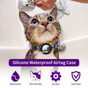 Waterproof Reflective AirTag Cat <b>Collar</b> with Bell Adjustable Nylon Anti-Lost Tracking Cat <b>Collar</b> - Product Image 5