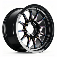 Jantes de course Deep Concave 18 pouces 6x139.7 bleu dégradé brûlé pour Tuner Sport, en alliage d'aluminium A356.2