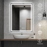 Miroir mural lumineux avec désembuage Miroir intelligent LED pour salle de bain avec interrupteur tactile