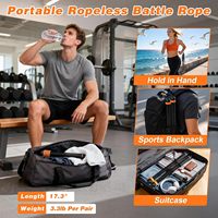 Cordes de combat sans corde pour la maison, sac de rangement portable sans fil, 8 anneaux de poids réglables, haute résistance, entraînement HIIT, haute intensité