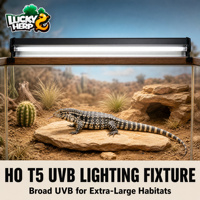 LuckyHerp JXFL5T54F 54W UVB HO T5 Tube en verre spiralé, luminaire écologique pour reptiles (serpents, lézards, geckos) classique
