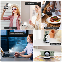 Lampe à selfie magnétique MagSafe avec miroir, lumière LED rechargeable, pliable et portable pour vlog et enregistrement vidéo avec caméra arrière
