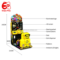 Machine d'arcade de course avec jeu de conduite sur circuit multi-scènes, commande simple par volant, à monnayeur pour enfants, personnalisation OEM