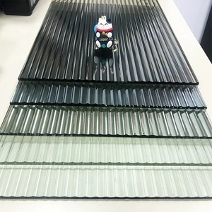 Customized Striped Embossed Multi-color Gradient Tempered <strong>Glass</strong> Screen Partition <strong>Panels</strong> - Product Image 1
